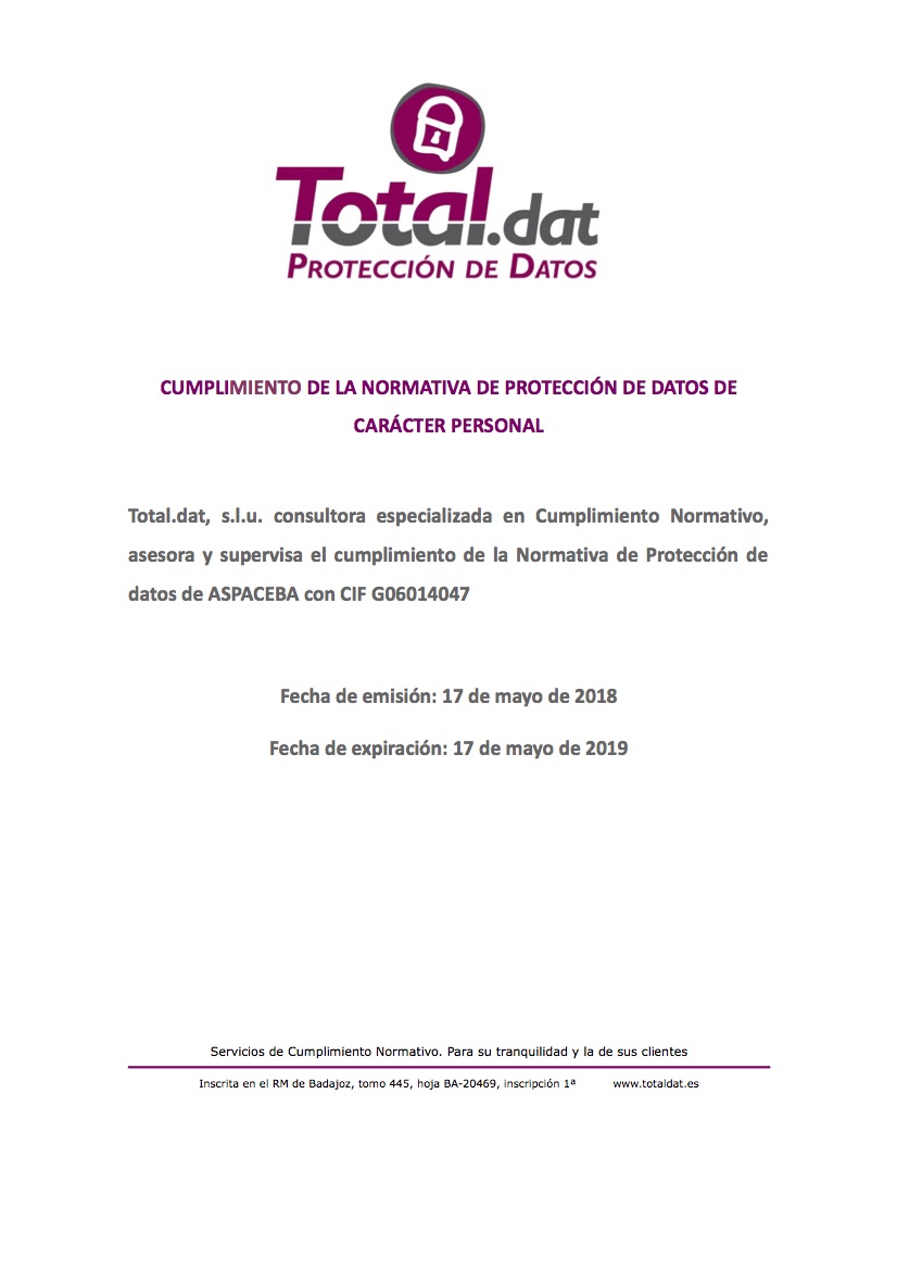 protección de datos de aspaceba